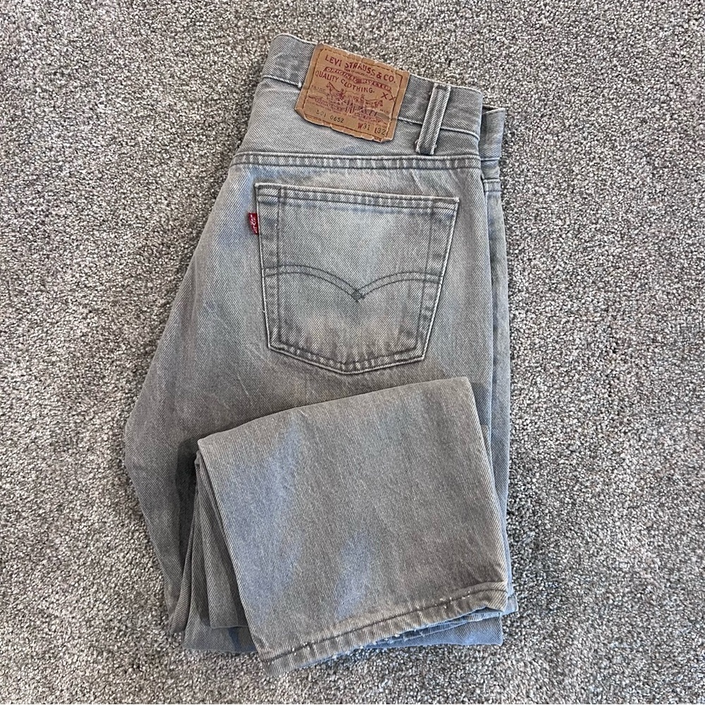 VTG Levis Levi’s 501 0652 Gray Denim Jeans Men Size W31 L32 Button Fly Straight
